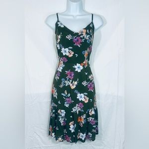 A.N.A (A NEW APPROACH) Summer dress green floral adjustable spaghetti straps LG
